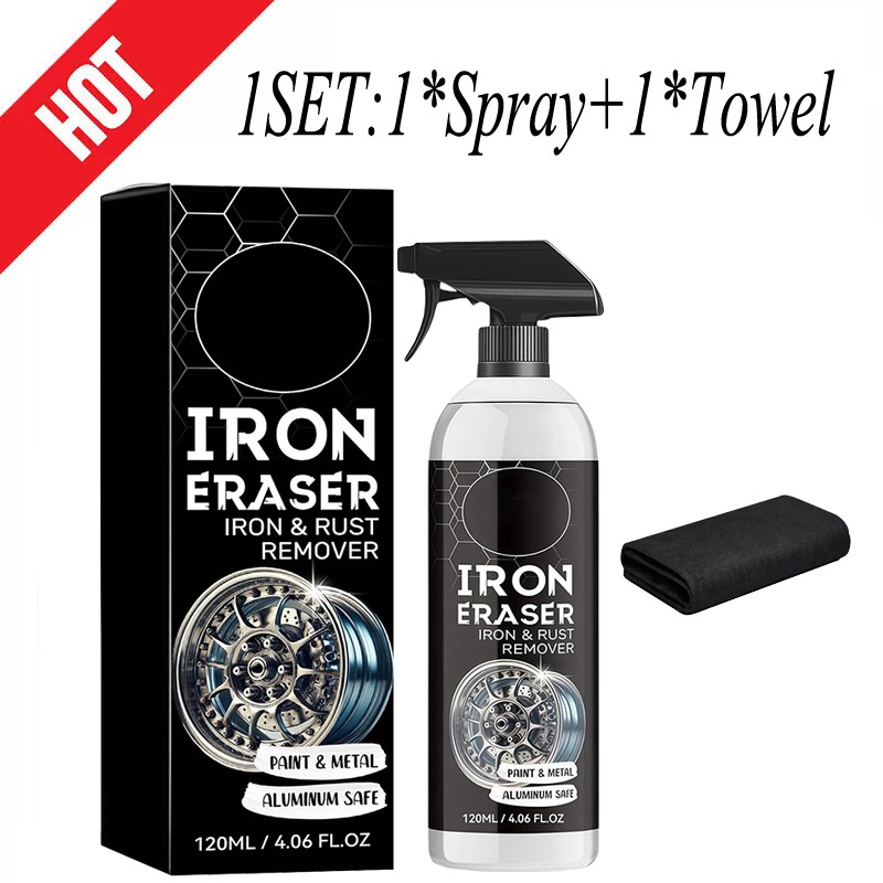 3X Iron Eraser Rust Remover Spray, Car Wheel Paint Brake Dust Fast Cleaner 120ml