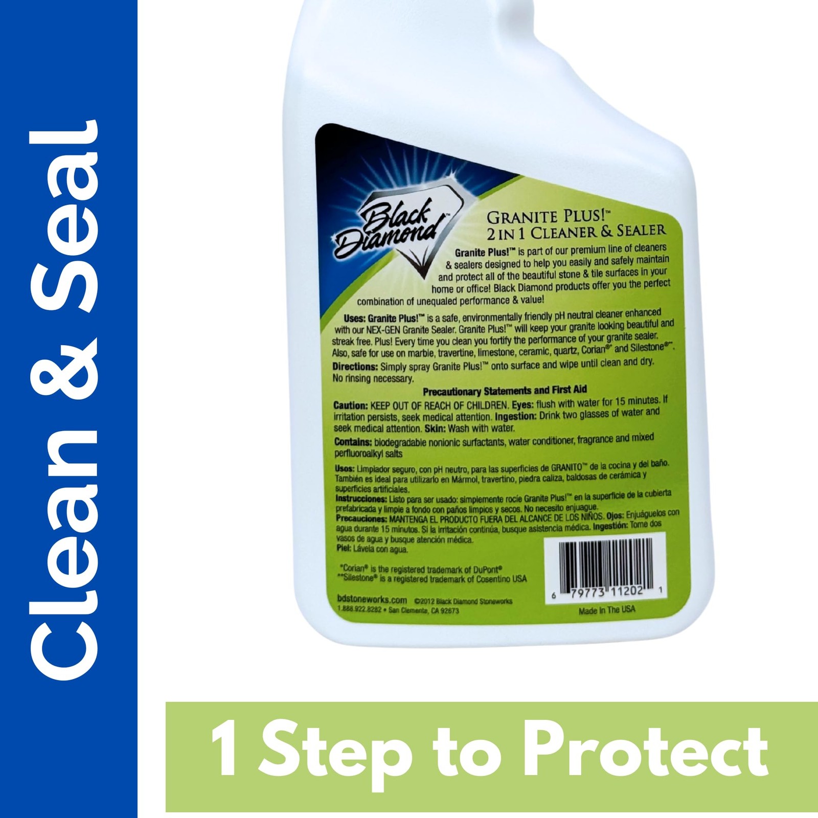 Granite Plus 2-in-1 Cleaner & Sealer for Granite & Quartz Counters, 32 oz