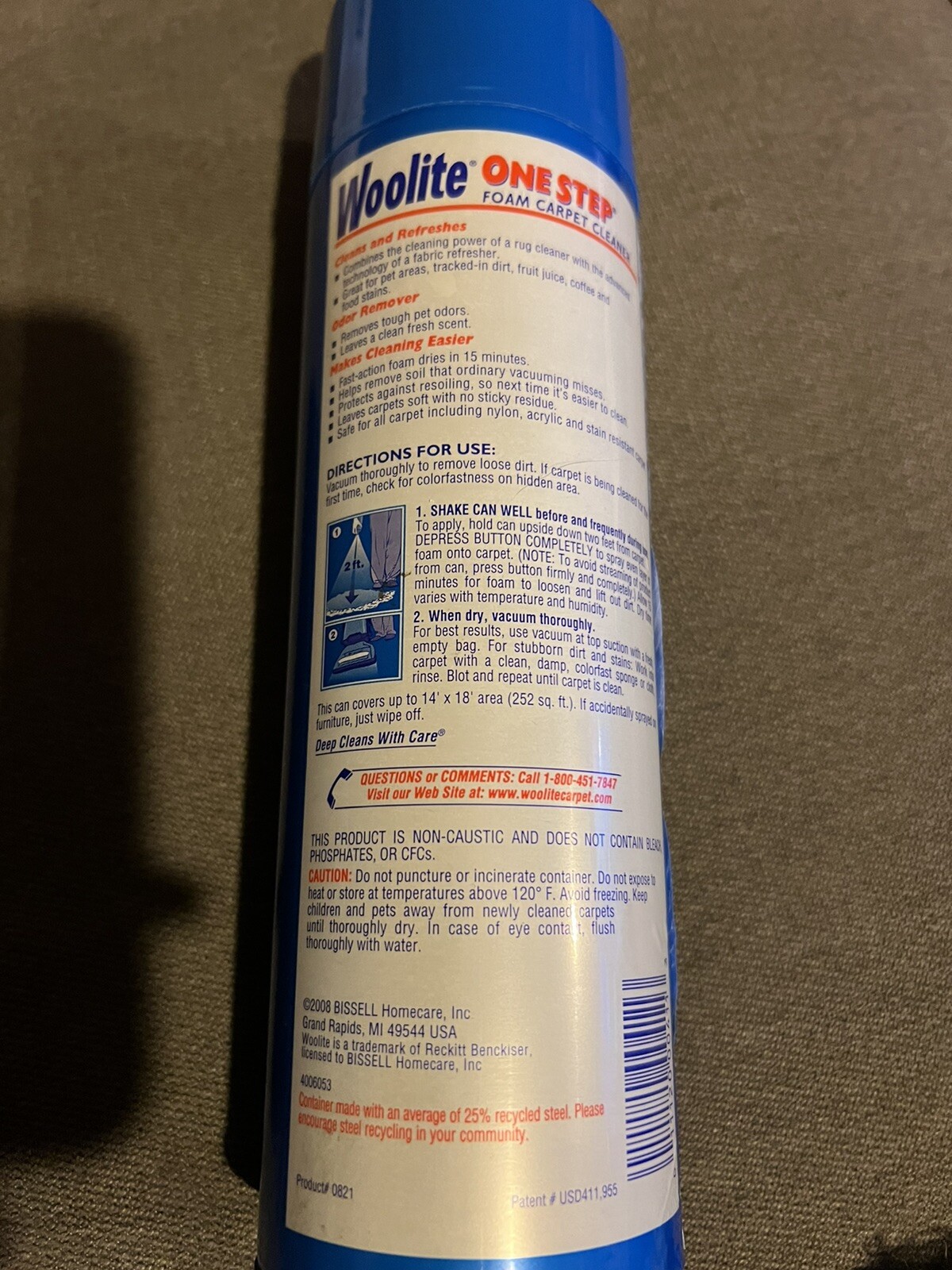 Woolite One Step Foam Carpet Cleaner Pets Dirt Coffee Stains Clean Refresh New