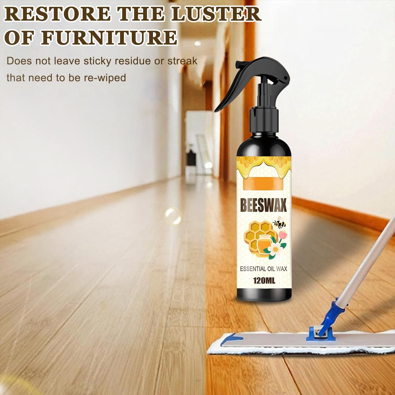 Polish Floor Polish Beewax Care Restorer for Living Rooms Kitchens Wood