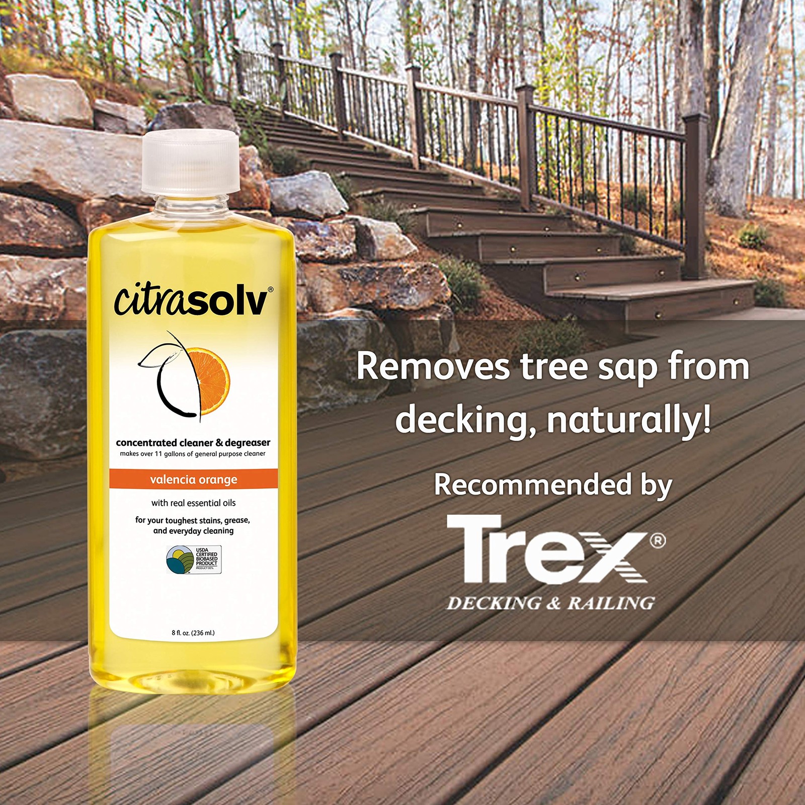 Citra Solv Concentrated Cleaner & Degreaser, 8 Fl Oz, Valencia Orange