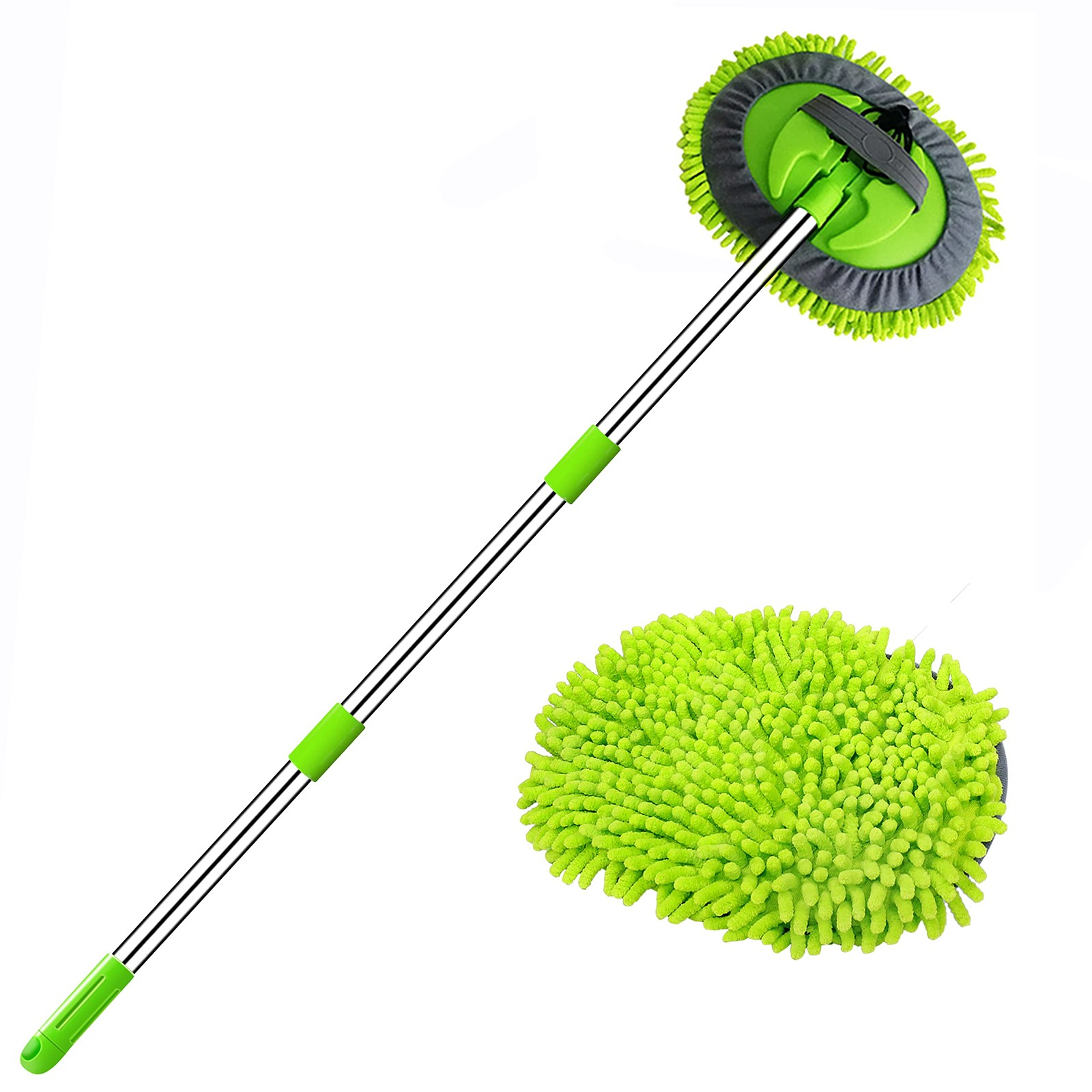 47.5″ Car Wash Brush Mop Cleaning Tool with Long Handle Kit for Washing Detai…