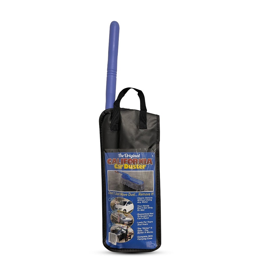 Car Duster with Plastic Handle and Wax Treated Cotton Mop Removes Auto Dust