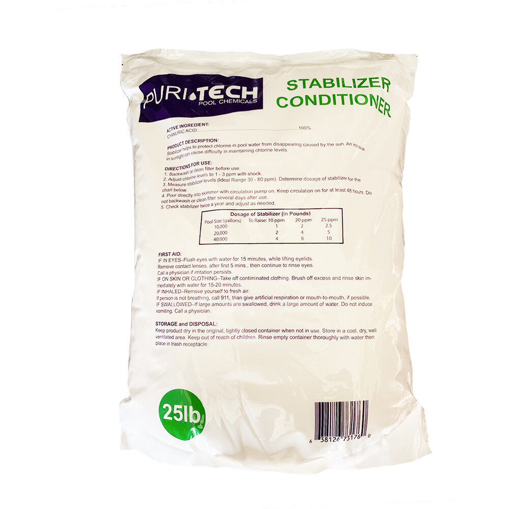 Puri Tech Pool 50lbs Stabilizer Conditioner Cyanuric Acid UV Protection Pool Spa