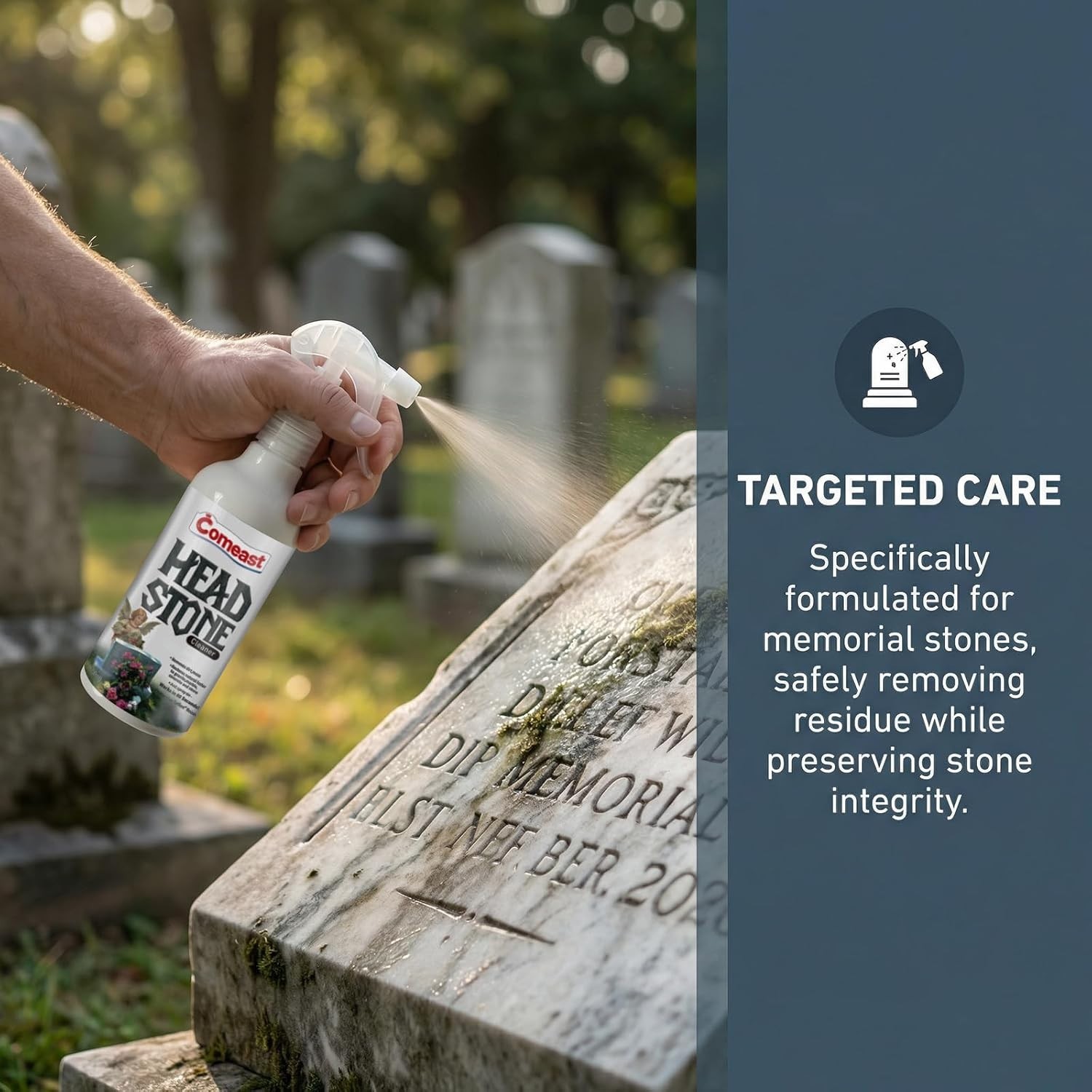 Headstone Cleaner for Graves Compatibility with Cemetery Memorials 8.45 Fl Oz