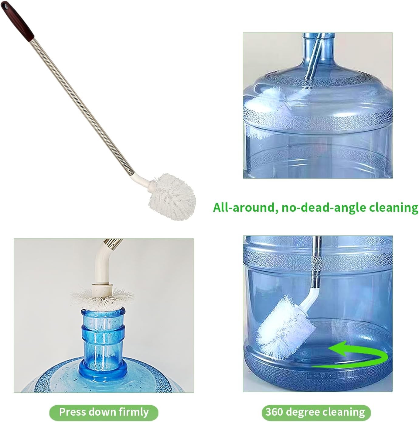 2-Pack Bucket Brush, Bottle Brush for Cleaning Extra Long Bottles, Gallon Jug