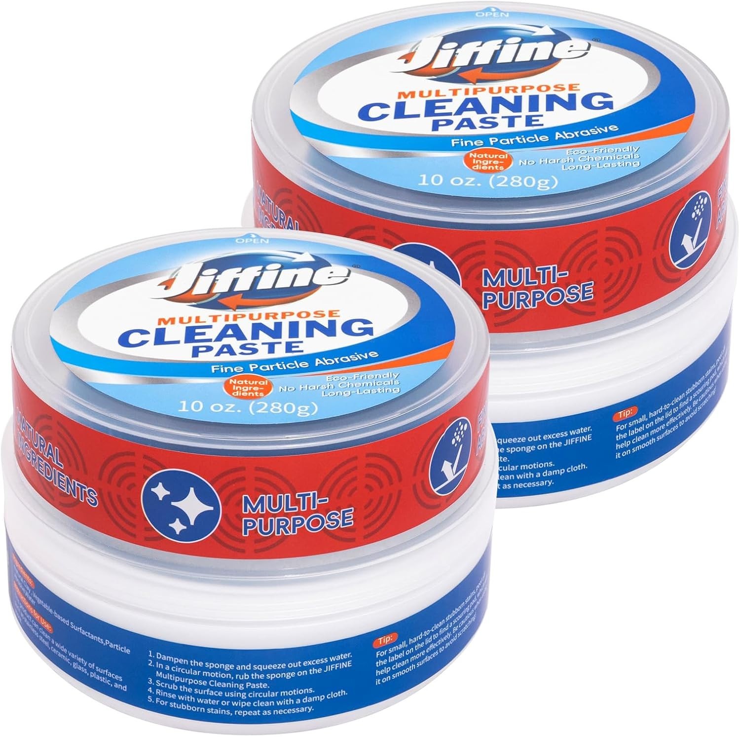 JIFFINE COOKTOP CLEANER PASTE 2 PACK 10OZ BURNED GREASE REMOVER GLASS TOP