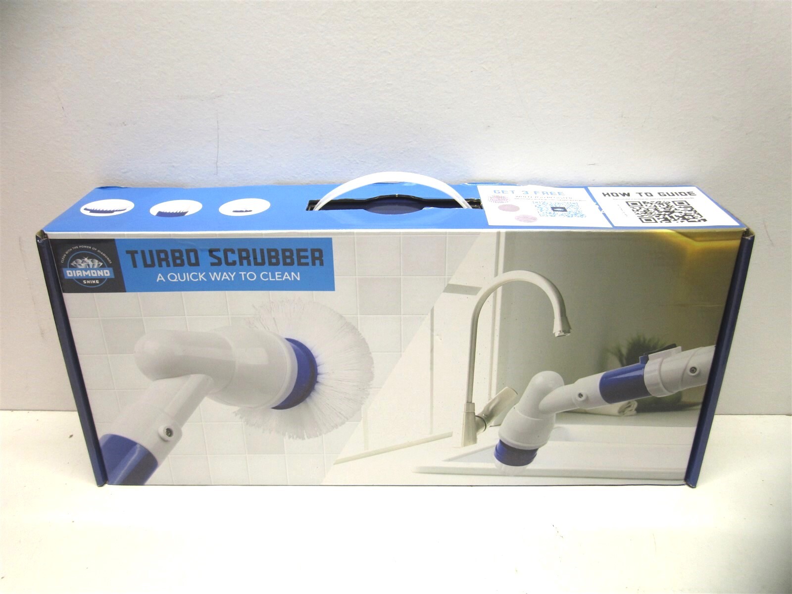 Diamond Shine Turbo Electric Spin Scrubber with 3 Brush Heads