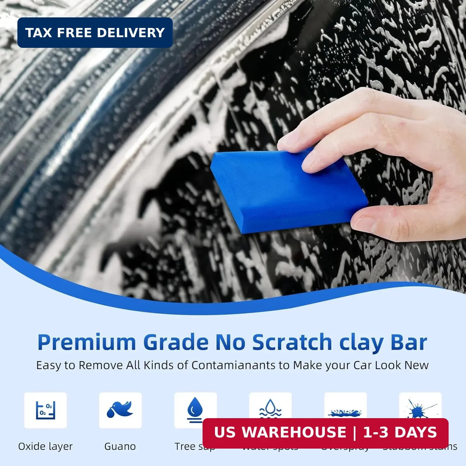 IPELY 4 Pack 100g Car Clay Bar Auto Detailing Magic Clay Bar Cleaner for Car Was