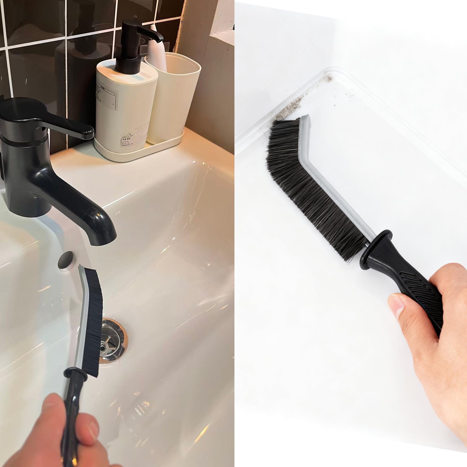 7 Pcs Hard Bristle Crevice Cleaning Brush Set – for Grout, Tight Spaces & Gap…
