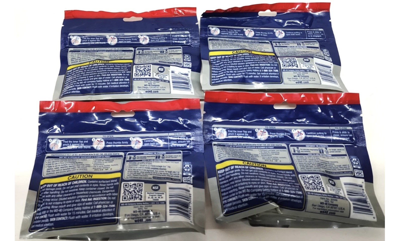 Lot Of 4 WD-40 Degreaser Cleaner EZ PODS Multi Surface Packs of 5- Total 20 Pods