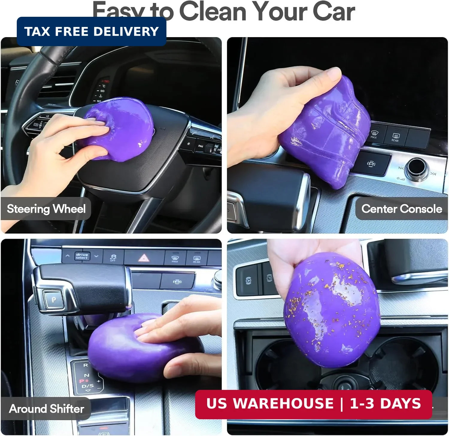 PULIDIKI Car Cleaning Gel Clean Putty, Universal Car Interior Cleaner Slime, Per