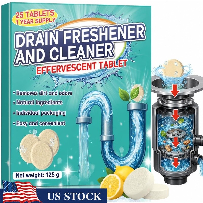 Garbage Disposal Cleaner Tablets Deep Clean Lemon Fresh Sink Drain Deodorizer US