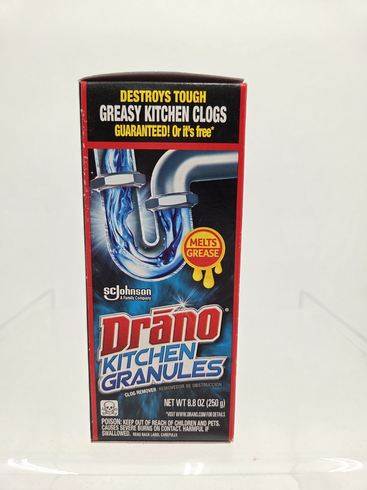Drano Kitchen Granules Clog Remover, Destroy Tough Clogs 8.8 Oz
