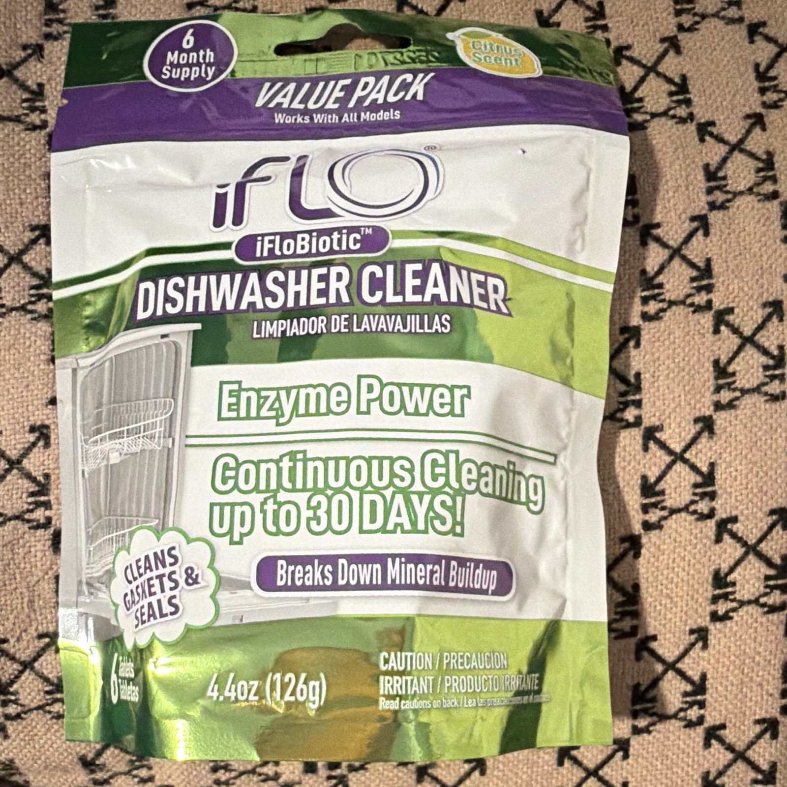iFLO iFloBiotic Dishwasher Cleaner Tablets 6-Pack Citrus 4.4oz IFLO6DWC