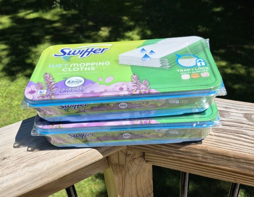 (12-Pack) SWIFFER ~ Floor WET MOPPING CLOTH Pad Refills ~ Febreze Fresh LAVENDER