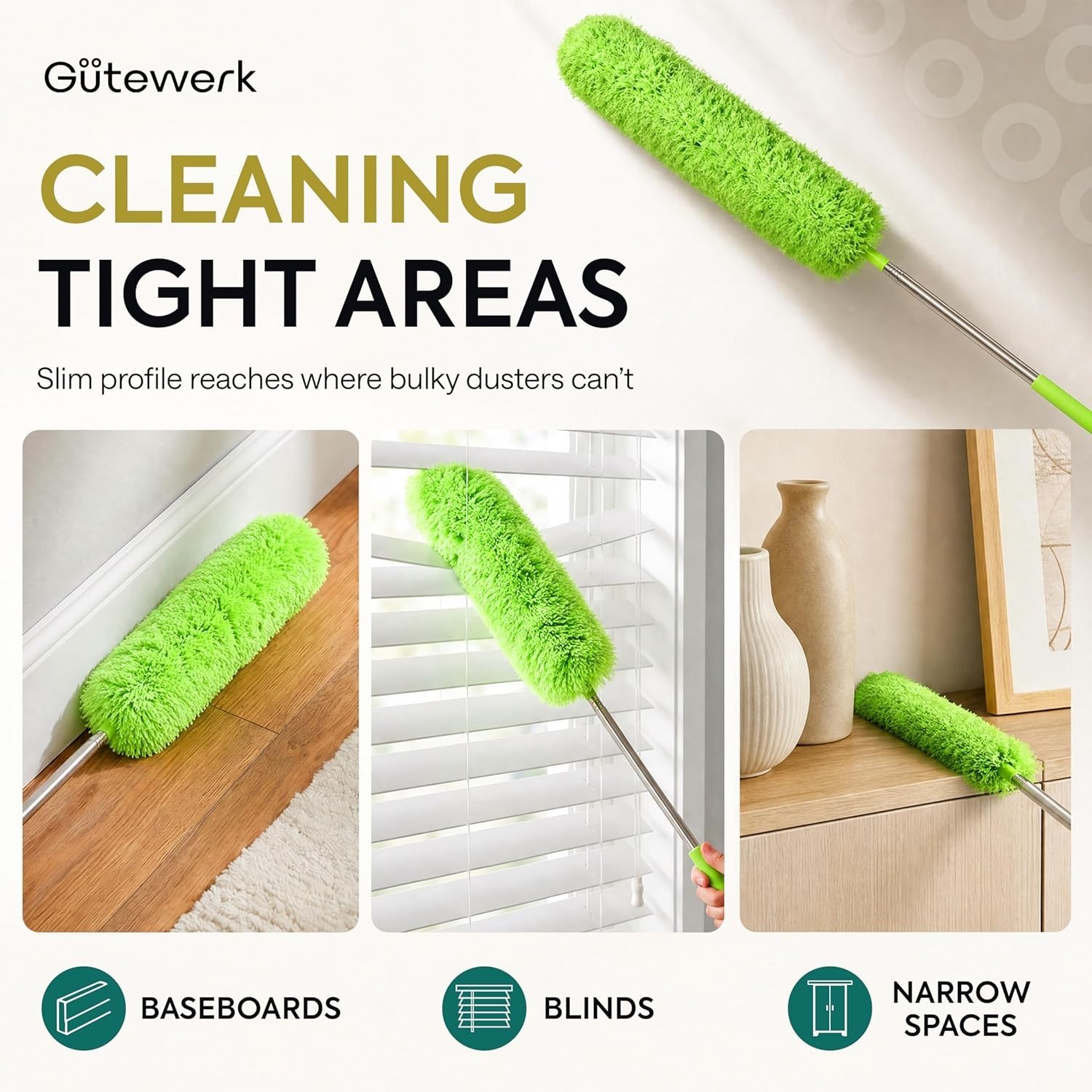 Lightweight 55-Inch Microfiber Duster with Washable Head – Eco-Friendly Cleaner