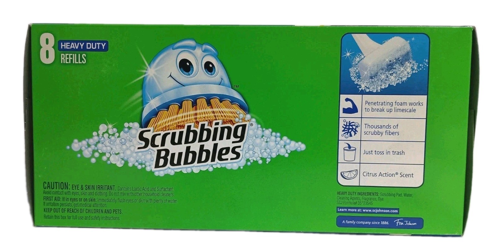 Scrubbing Bubbles Fresh Brush Heavy Duty Refills Citrus Scent 2-8PK 16 Total