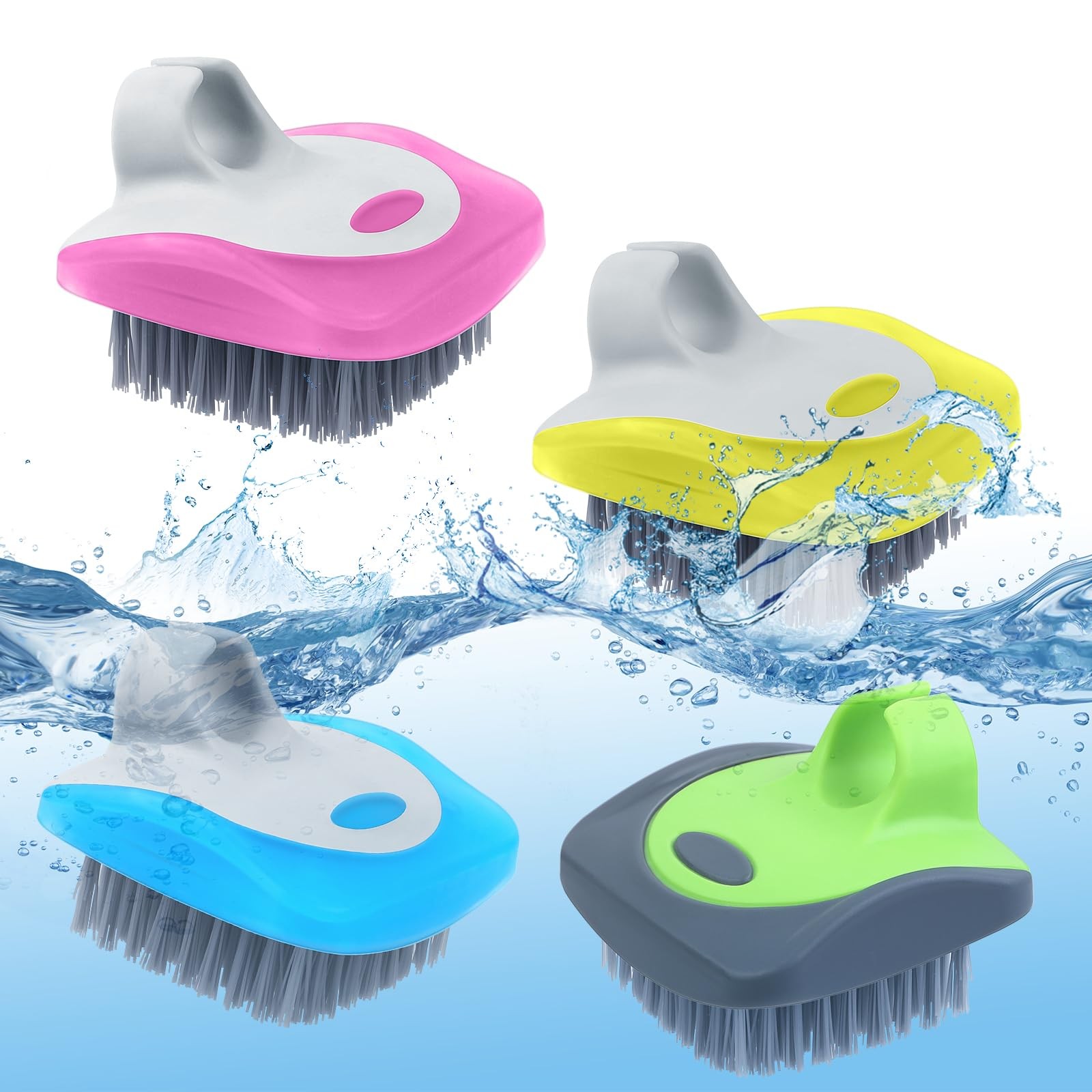 4 Pieces Vegetable Brush Potato Scrubber Brush Silicone Hard and Soft Side Fr…