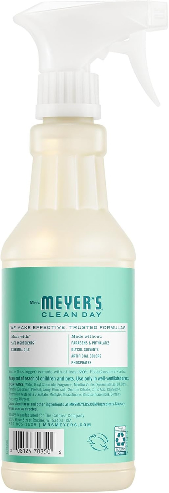 MRS. MEYER’S CLEAN DAY Multi-Surface Everyday Cleaner, Mint Scent, 16 Fl Oz Bott
