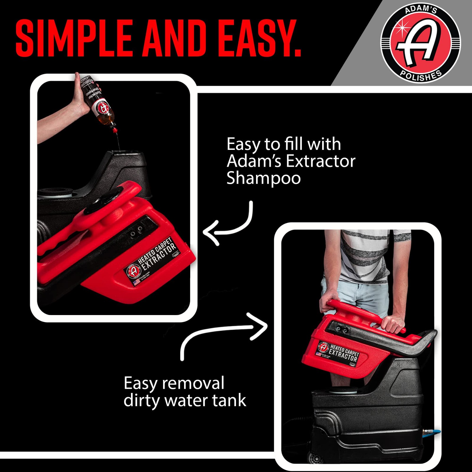 Adam’s Polishes Heated Carpet Extractor -Powerful 200 Degree Spot and Upholstery