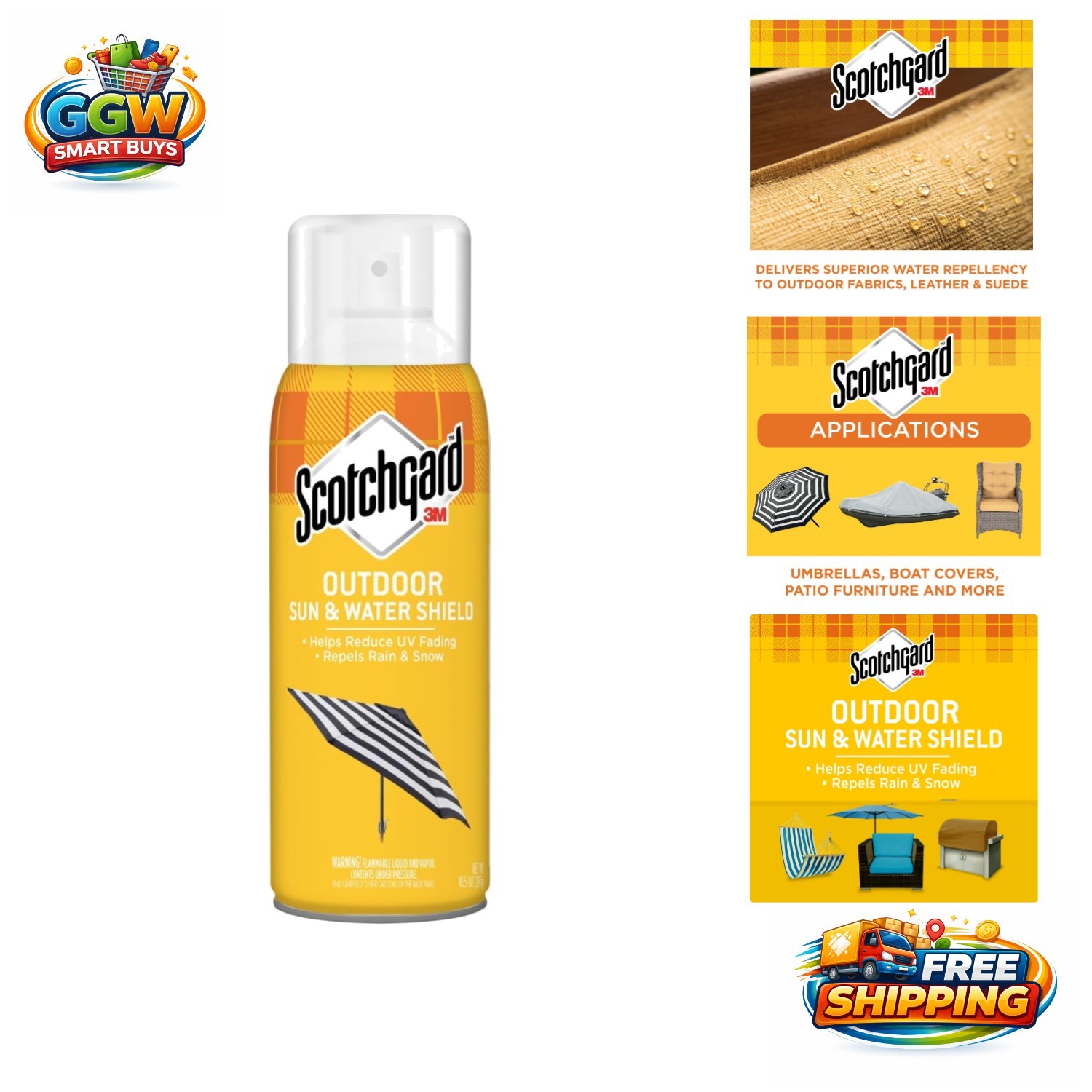 Scotchgard Water Repellant & Stain Shield – 10.5 oz for Patio & Grill Covers