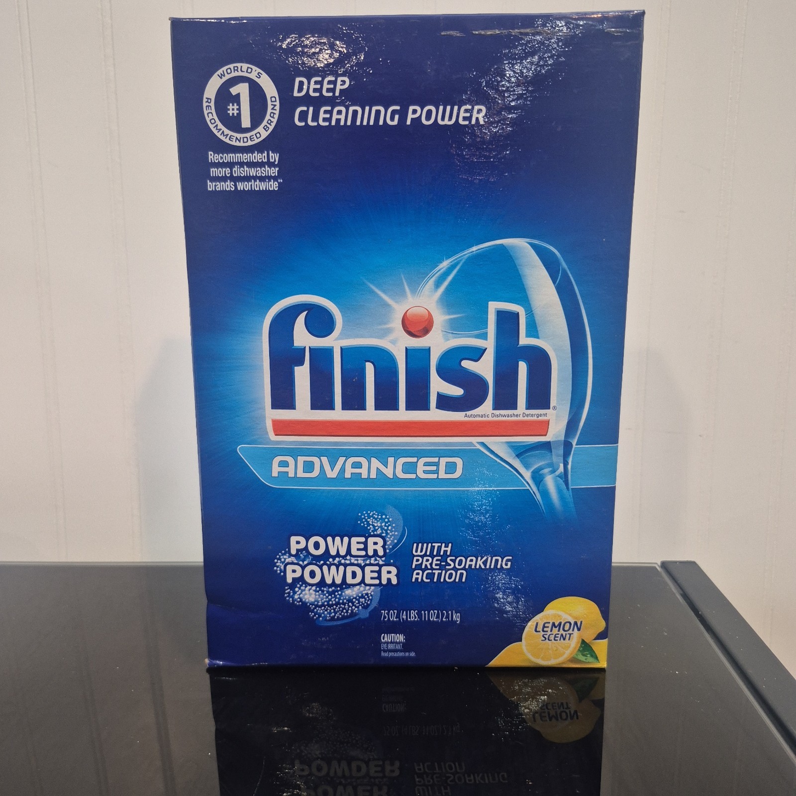 Finish Powder Dishwasher Advanced Detergent, Lemon Fresh Scent, 75 Oz