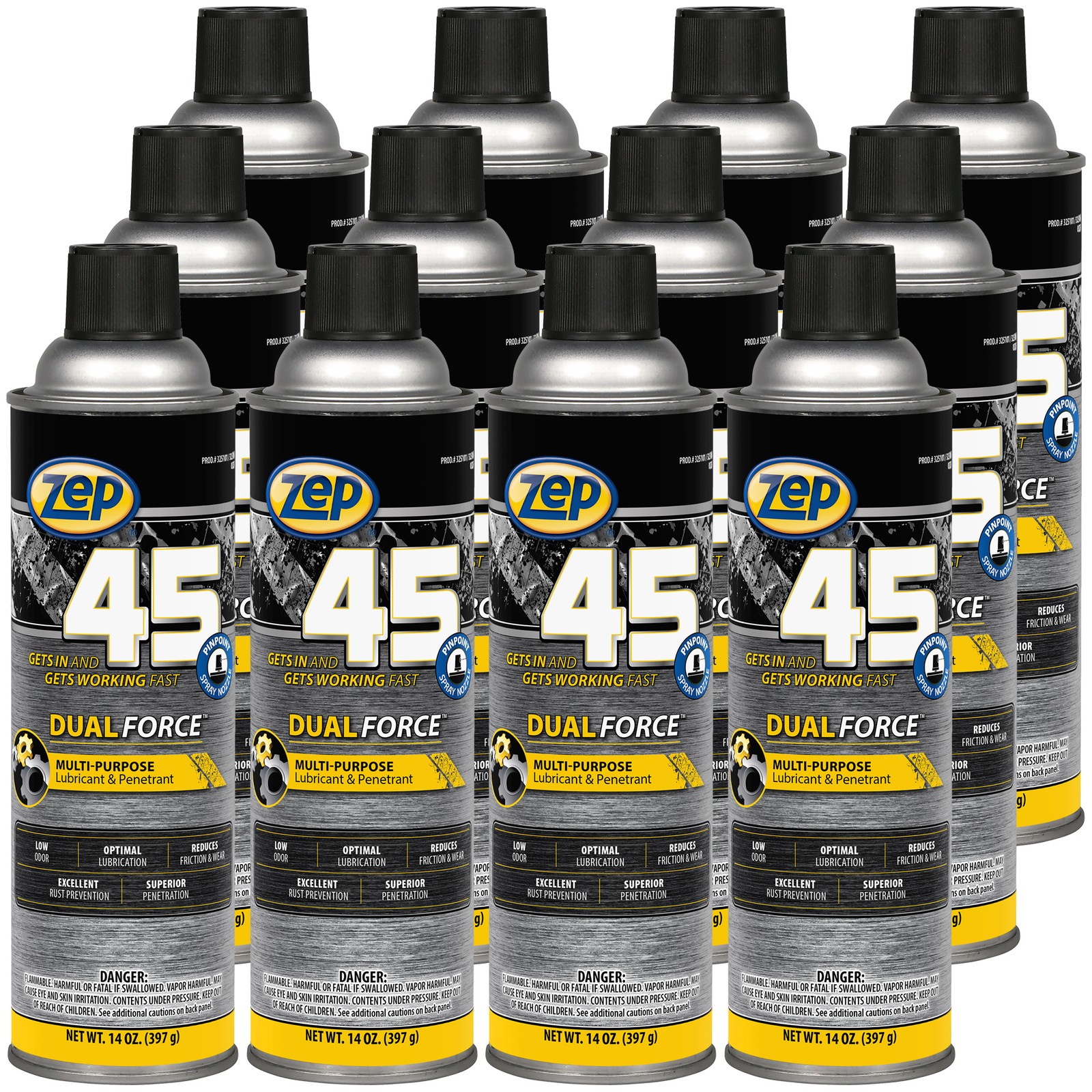 Zep 45 Dual Force Multi-Purpose Penetrant and Lubricant – 14 oz (Case of 12) –