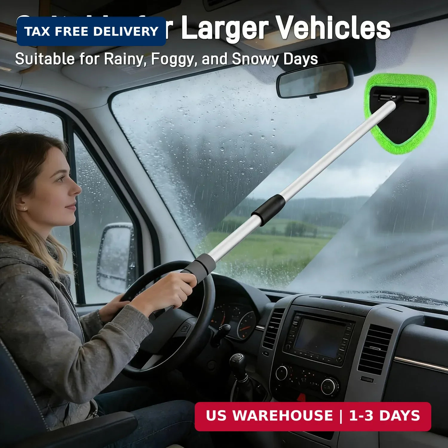 XINDELL 29-inch Windshield Cleaner Tool – Car Interior Window Cleaning Kit with