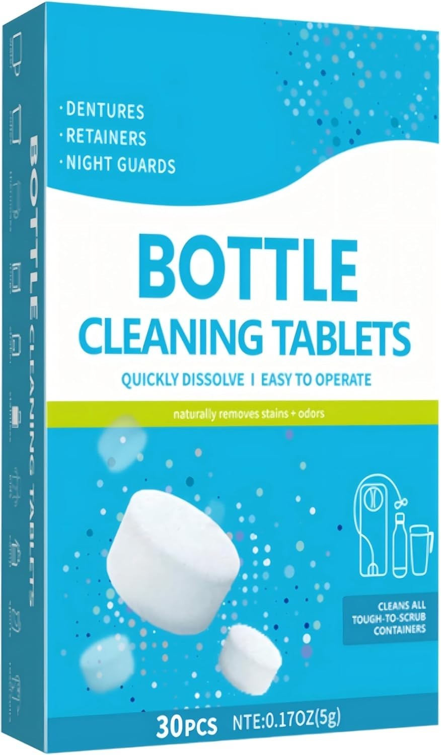 30 Pack Bottle Bright Cleaning Tablets,Water Bottle Cleaner,Removing Limescal…