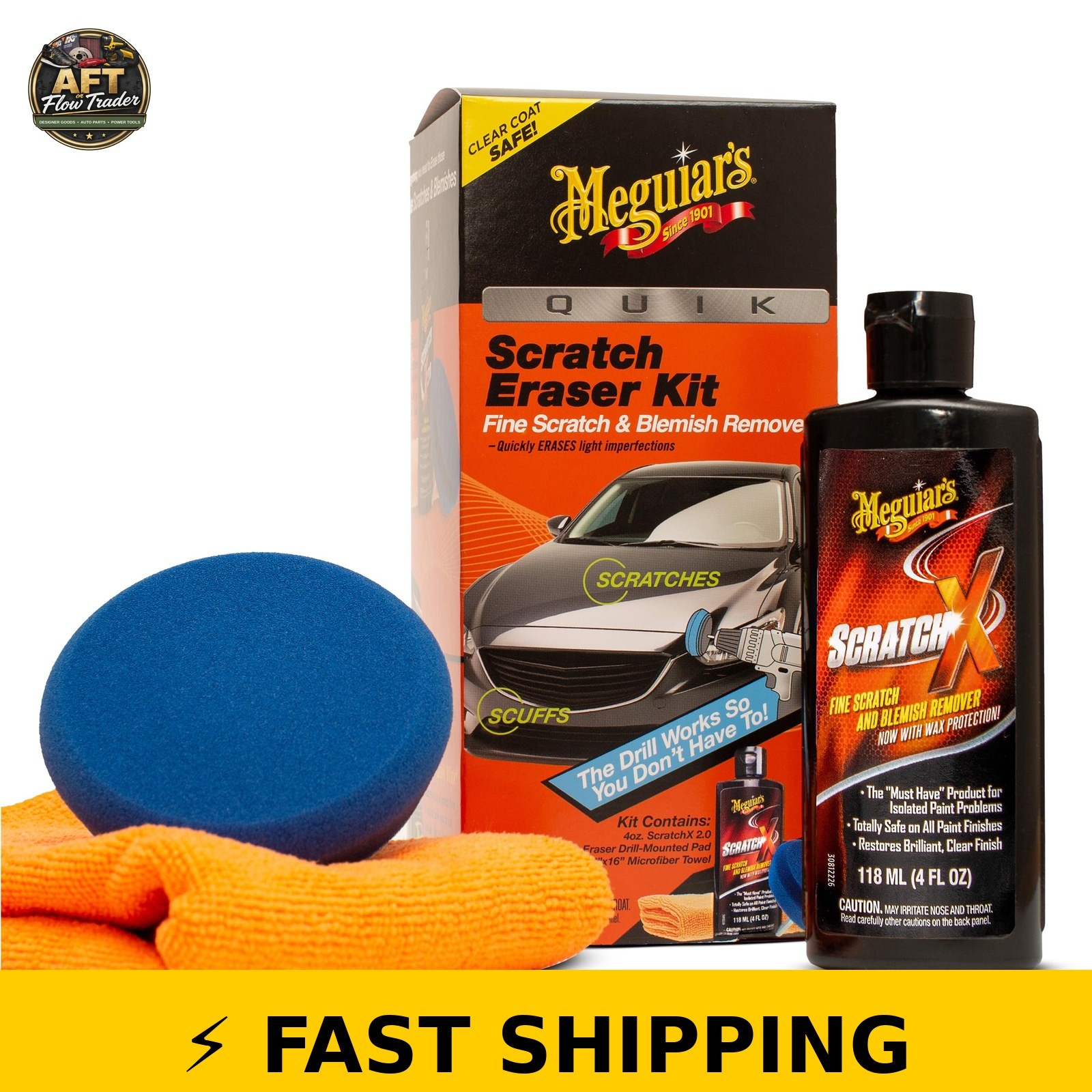 Meguiar’s Quik Scratch Eraser Kit, Drill-Mounted, 4 Count