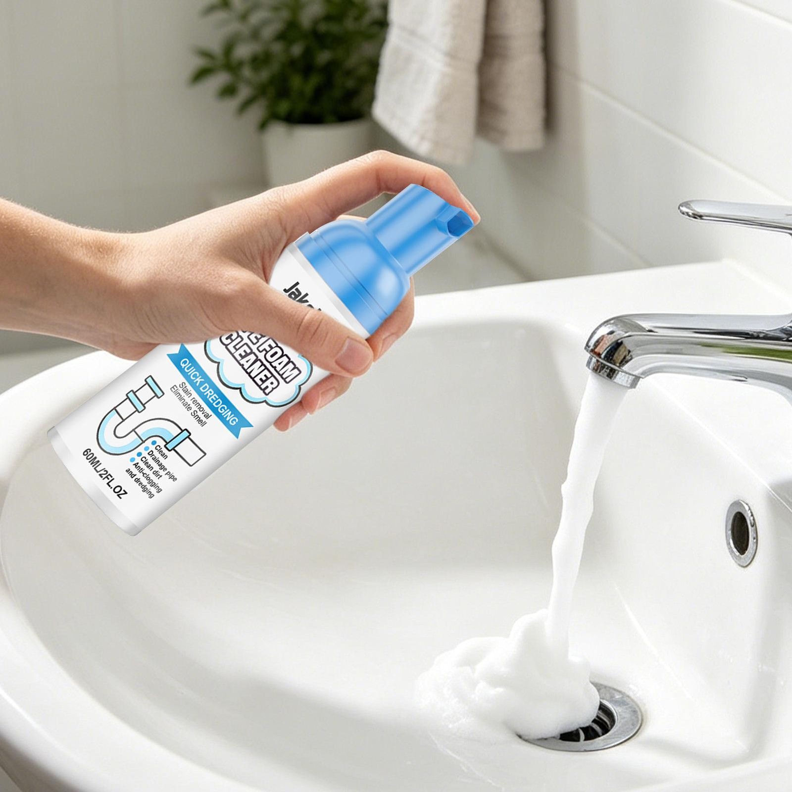 60ml Bubble Foaming Cleaner For Drain Pipe Sink Cleaning Toilet Foam Cleaner