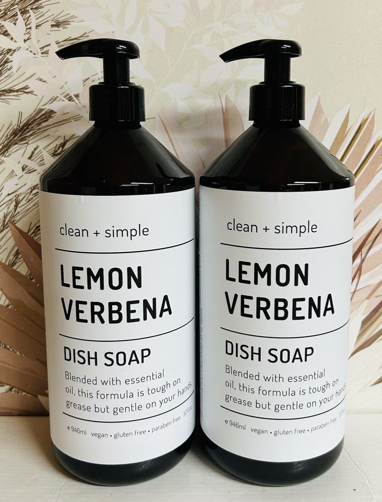 2-Pack Clean & Simple ~ Lemon Verbena Dish Soap 32 fl oz Each