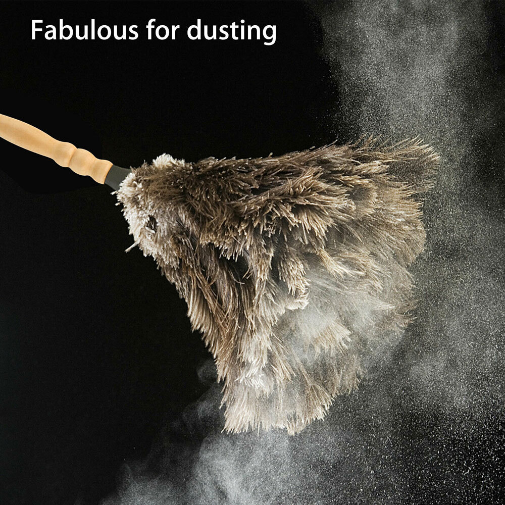 2PCS 13inch Ostrich Feather Duster Feather Dust Collecting cleaning Tool Gray US