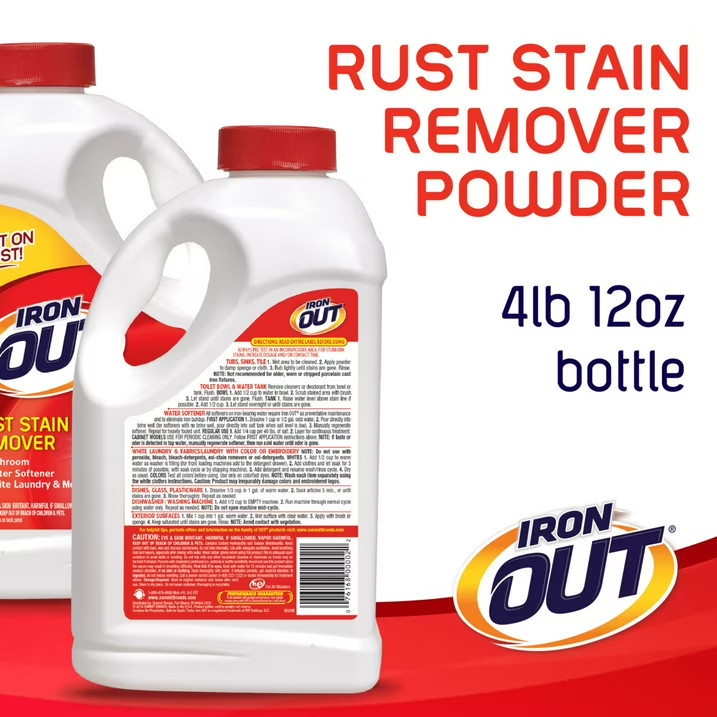 (3 pack) IRON OUT Rust Stain Remover Powder, 1 lb 12 oz Bottle