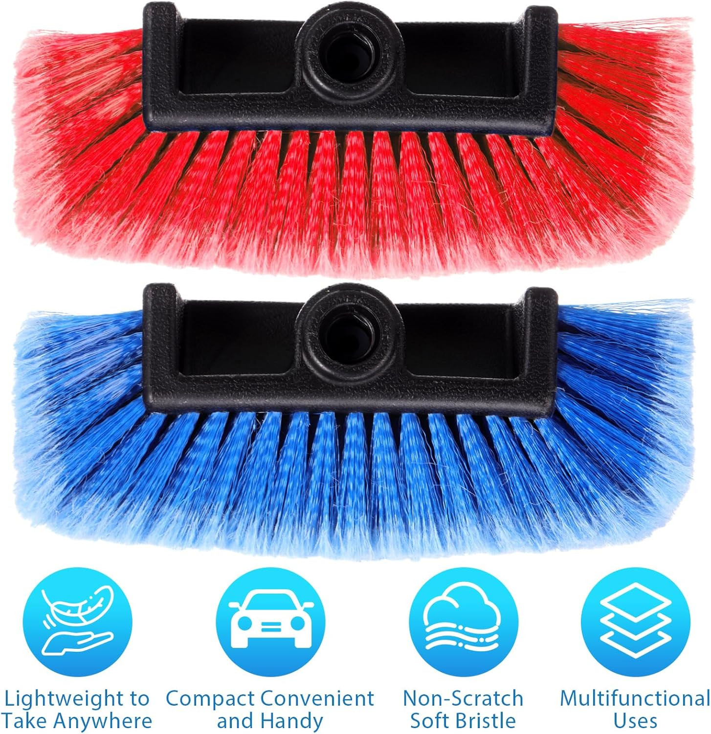 Car Wash Brush Head with Soft Detailing Bristle Flow Thru Car Cleaning Brush Ext