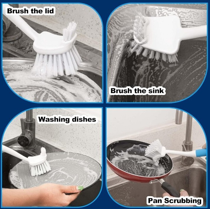 Klickpick Home Dish Cleaning Scrub Brush Scrubbing Brushes with Stiff Bristles