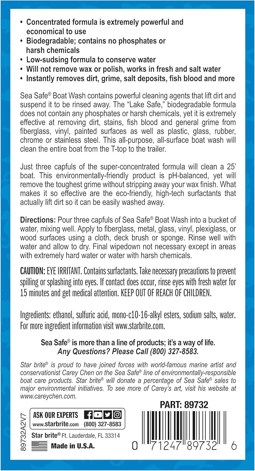 Sea Safe Boat Wash – Super Concentrated Formula – Gently Removes Dirt, Grime,…