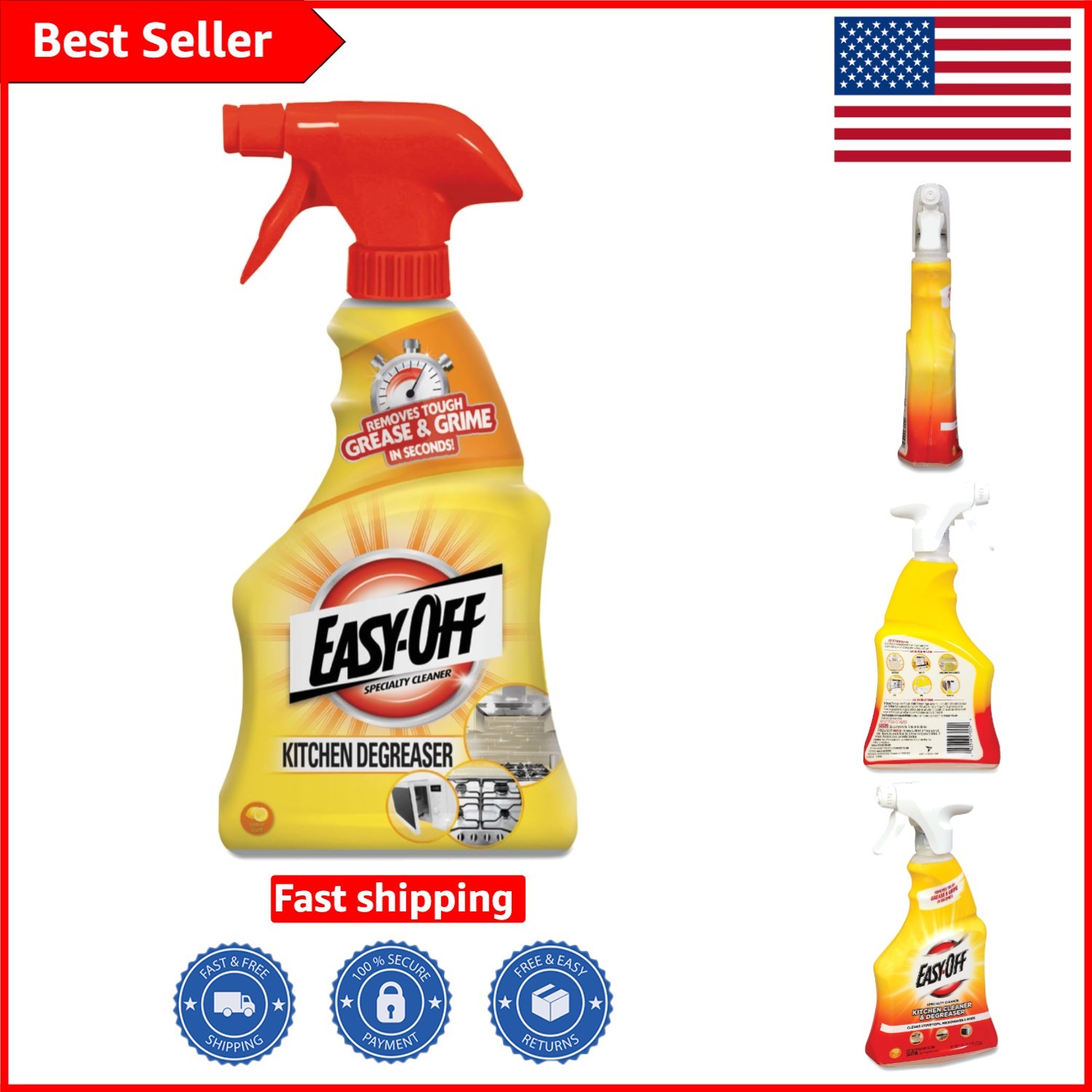Professional Strength 16 Fl Oz Lemon Grease Remover for Kitchens – Fast Acting