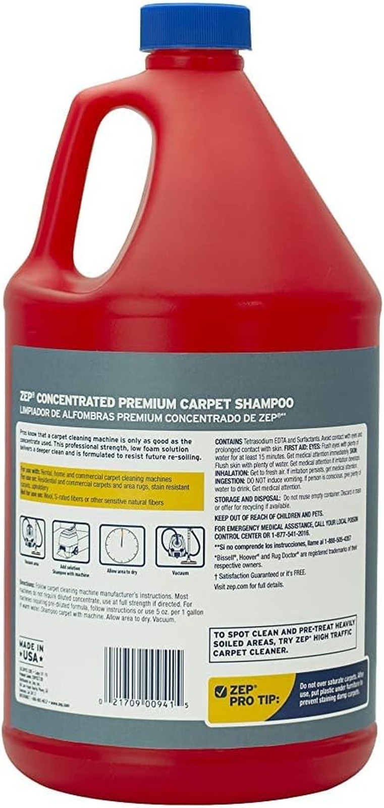 Premium Carpet Cleaner Shampoo – 1 Gallon (Case of 2) ECZUPXC1282 – Pro Strength