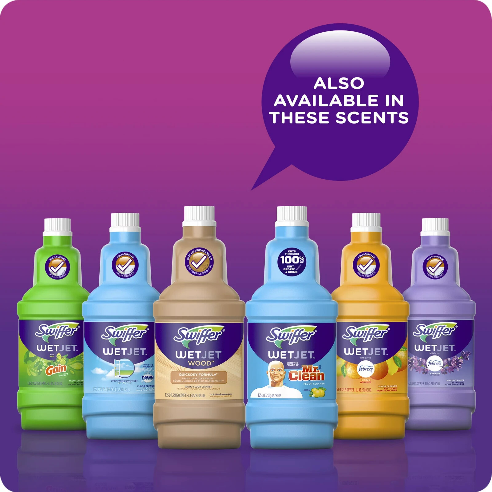 Swiffer WetJet Liquid Floor Cleaner, Lavender Vanilla & Comfort, 1.25 Liter (2 P