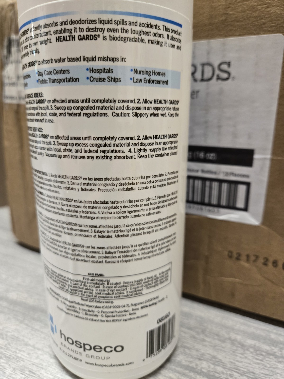 Health Gards Deodorizing Liquid Spill Absorbent- 16oz Each- CASE OF 12