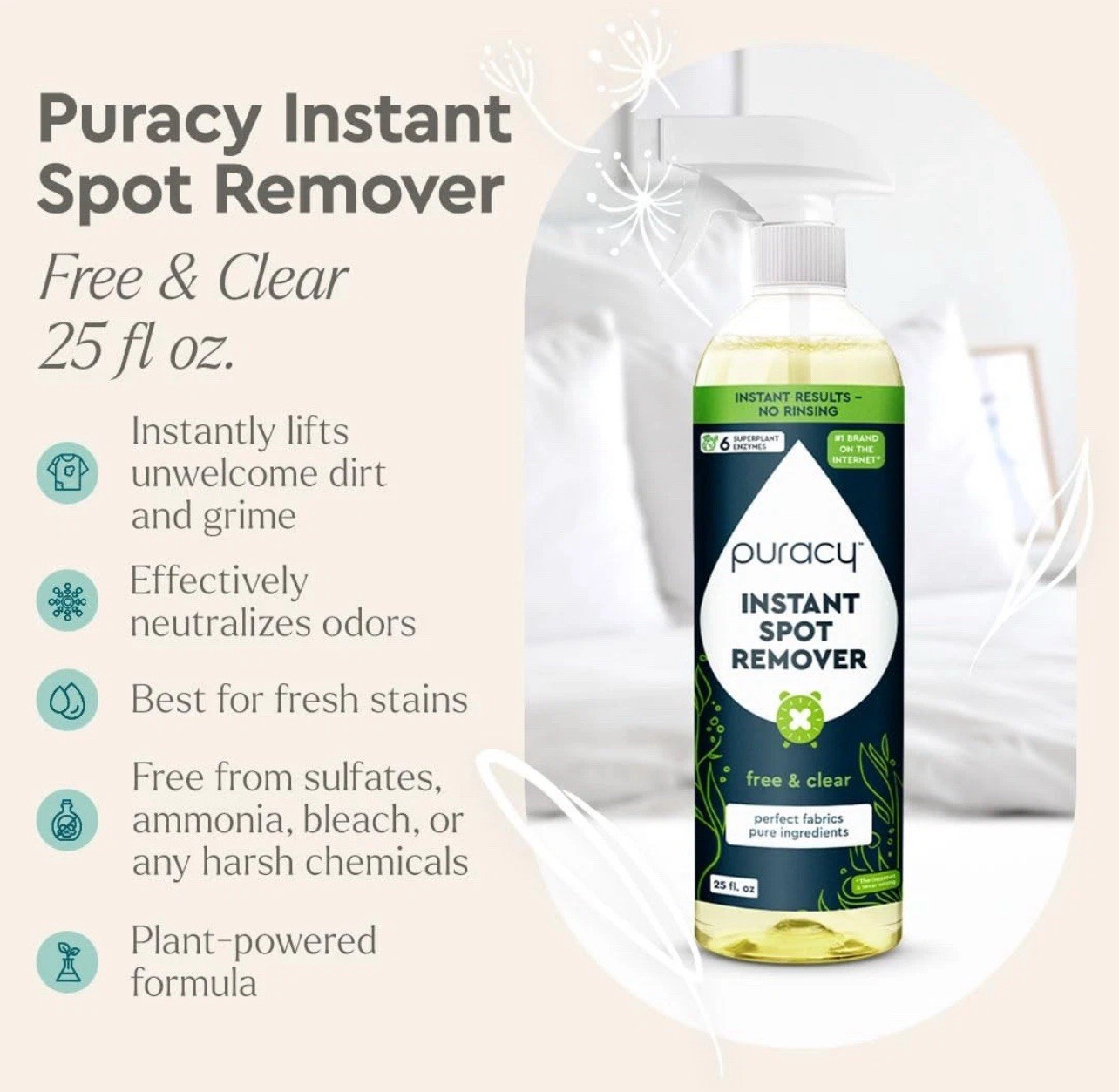Puracy Laundry Stain Remover for Clothes Laundry – Carpet Stain Remover Carpe…