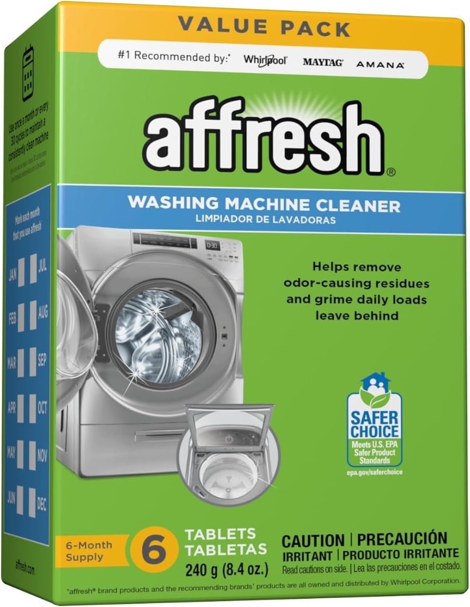 Affresh Washing Machine Cleaner, Cleans Front Load and Top Load Washers 6 Tablet