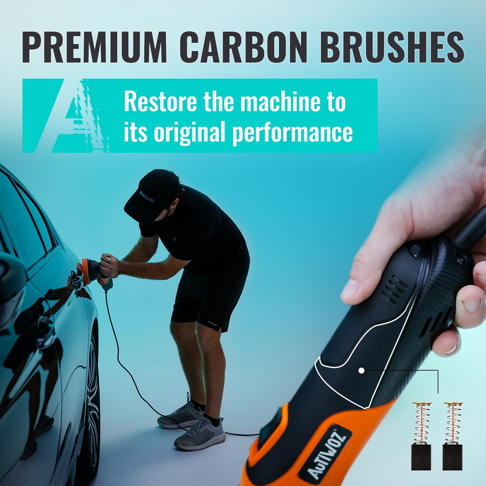 5 Inch DA Polisher for Car Detailing, 9mm Random Orbital Polisher Buffer, 6 S…