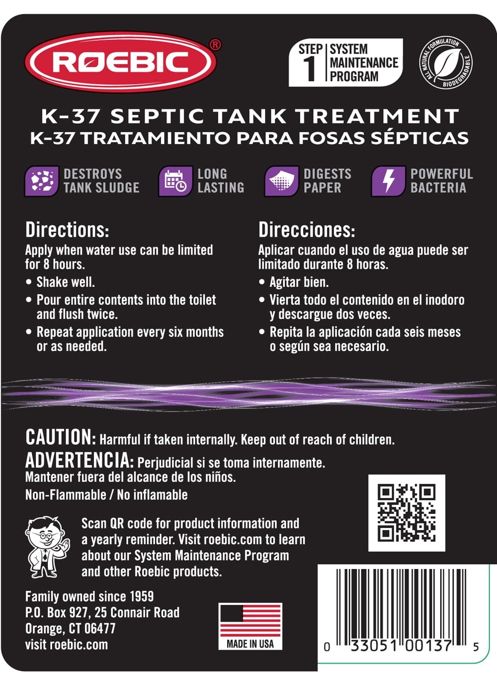 (2 pack) Liquid Septic Tank Treatment, Drain Clog Remover with Enzymes
