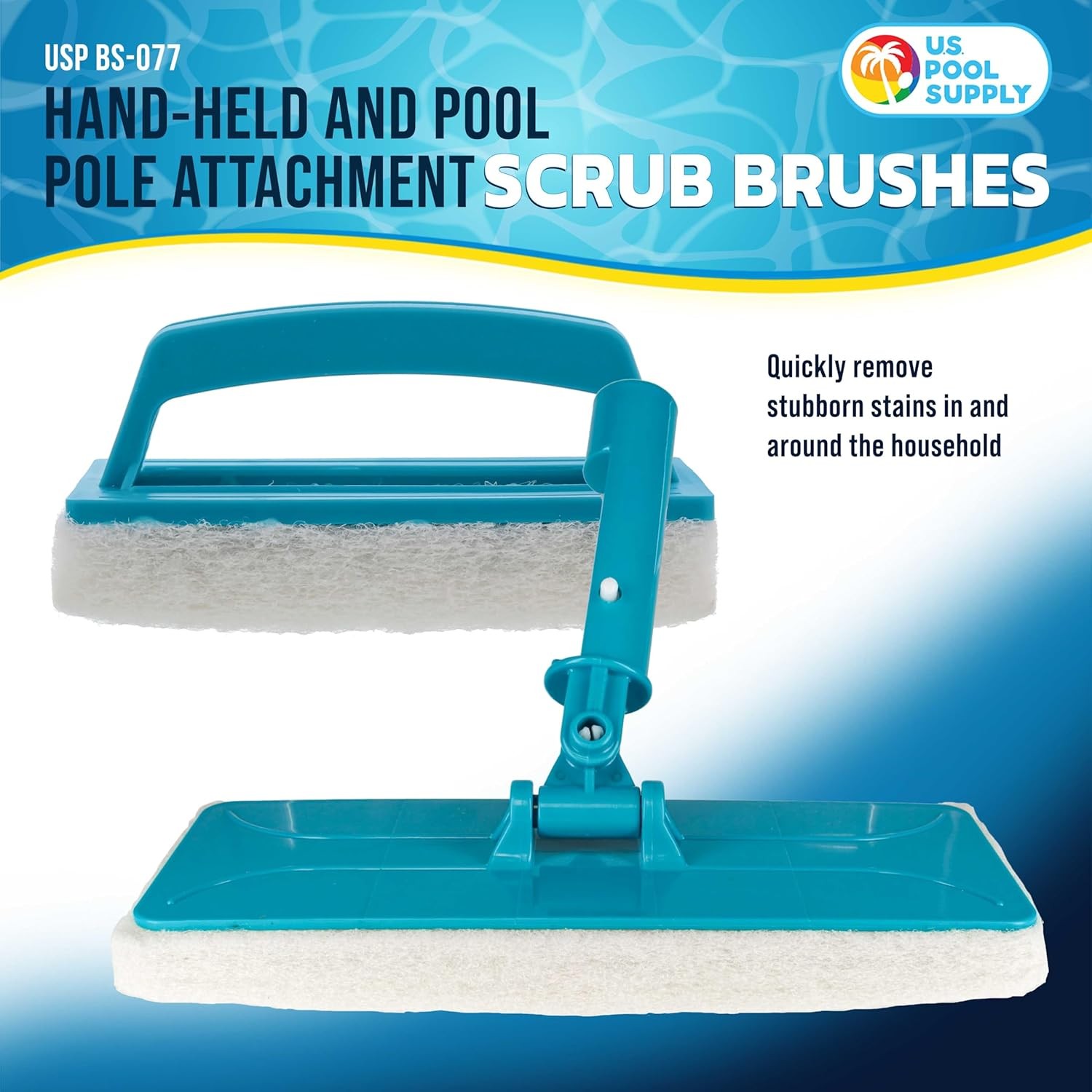 Hand-Held and Pool Pole Attachment Scrub Brushes – Surface Scrubbing Scouring