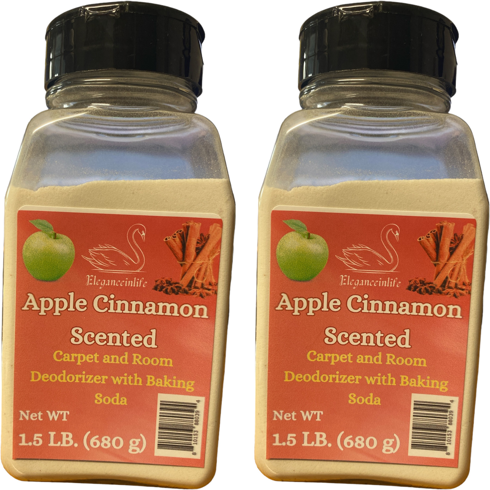 Eleganceinlife Apple Cinnamon-Scented Carpet and Room Deodorizer 1.5 LB Each 2pk