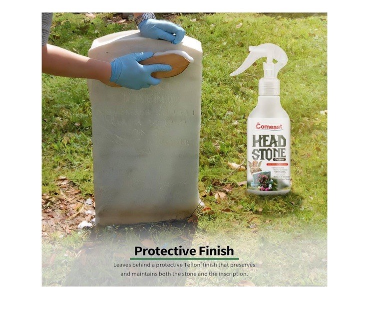 Comeast Head Stone Cleaner w/ Teflon Protection – 8.46oz Spray Bottle – Ex: 5/27