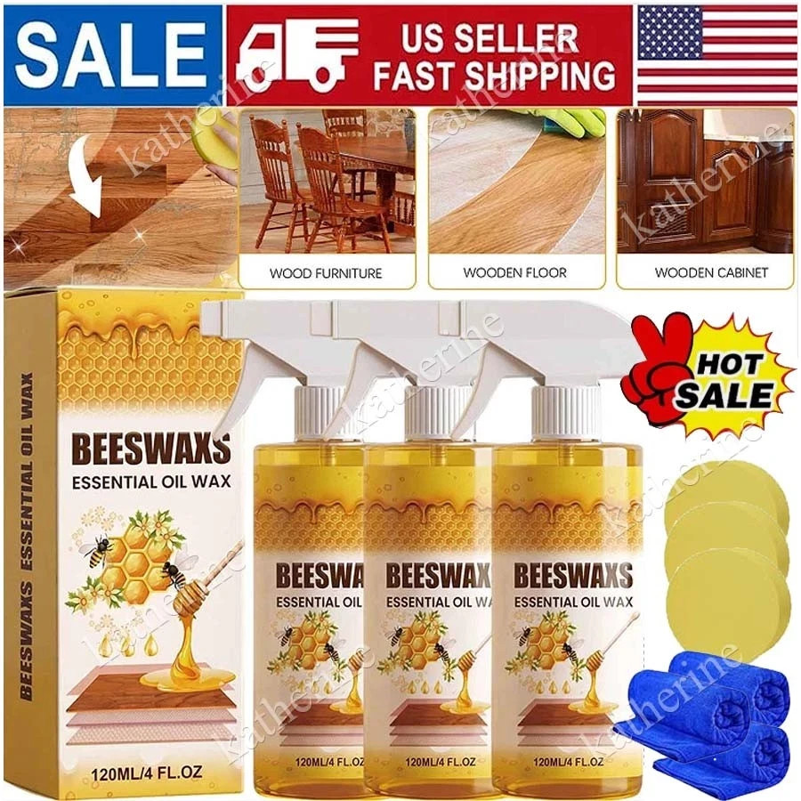 Beeswax Spray Essential Oil Wax,Multi-Purpose Furniture Polish,Wood Care Spray